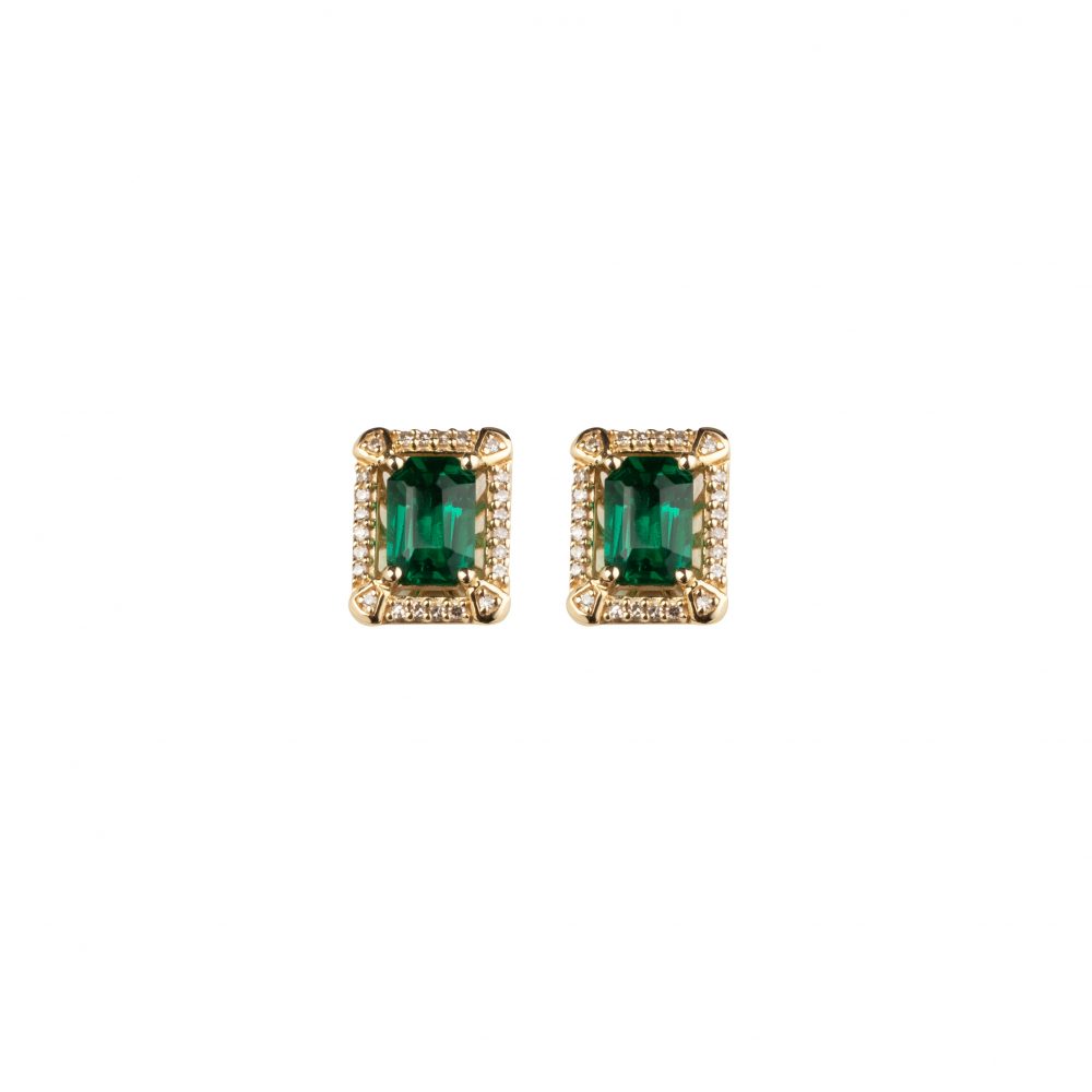 Diamond & Emerald Earrings