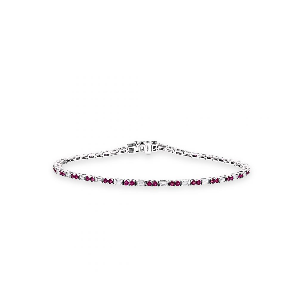 Ruby and Diamond Tennis Bracelet