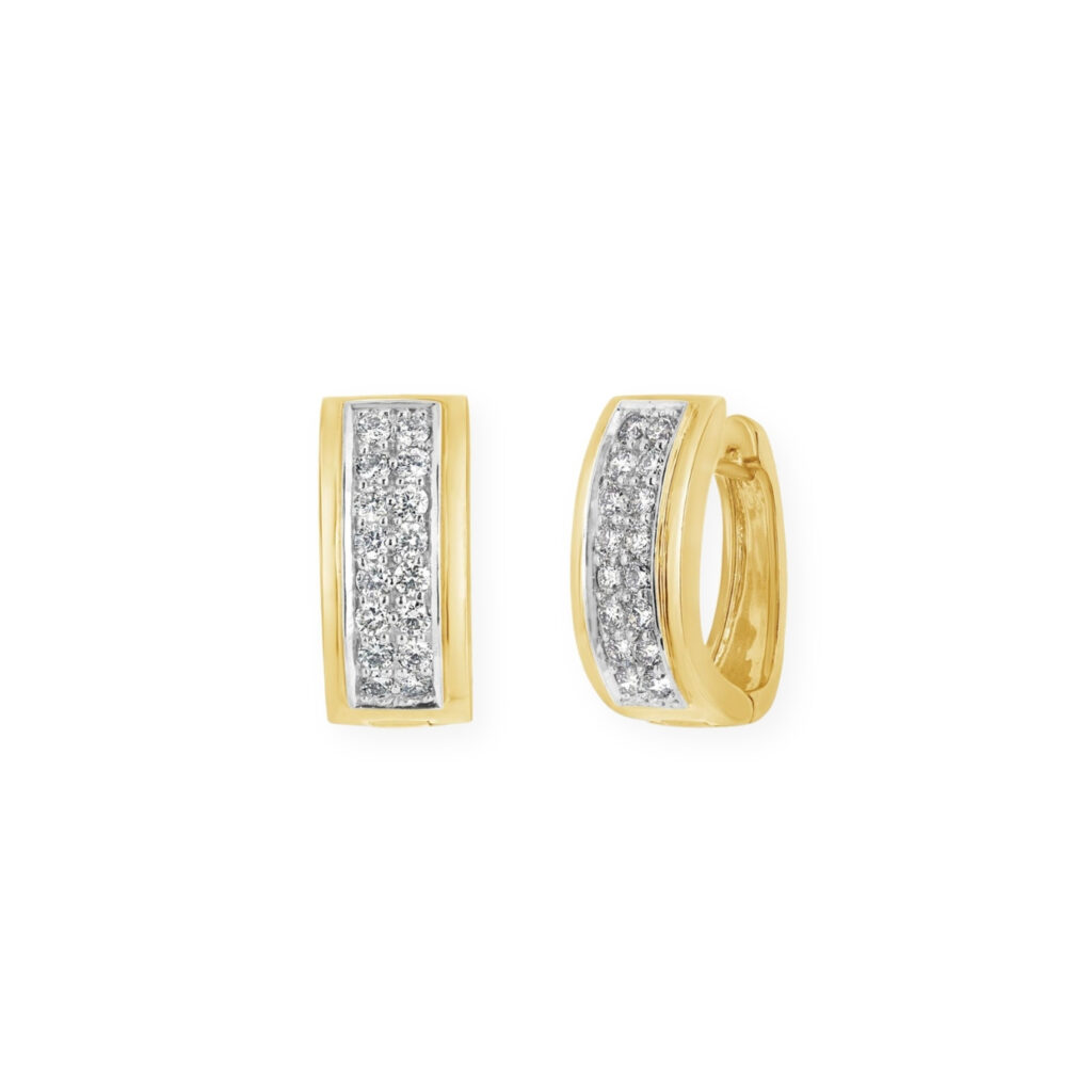 10K yellow and white gold 1.00 carat diamond earrings from Ben Moss Jewellers