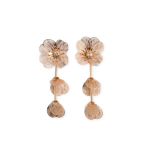 H&M gold-coloured flower dangle earrings