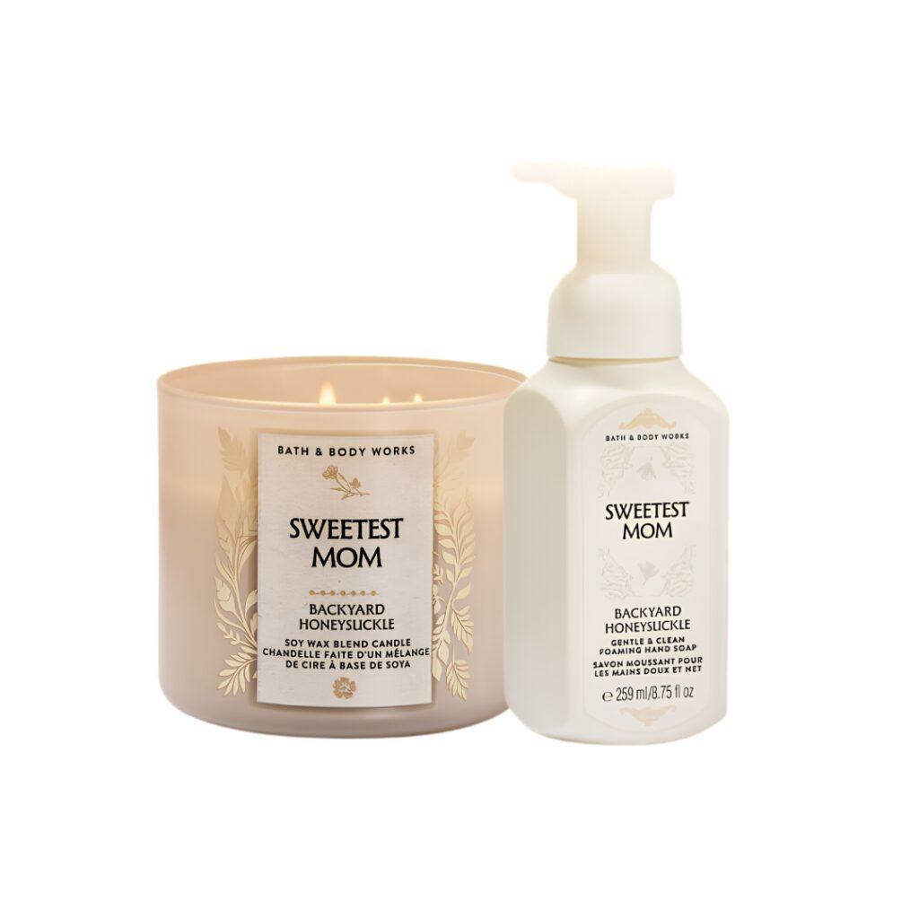Bath and Body Works 3-wick candle and foaming hand soap set