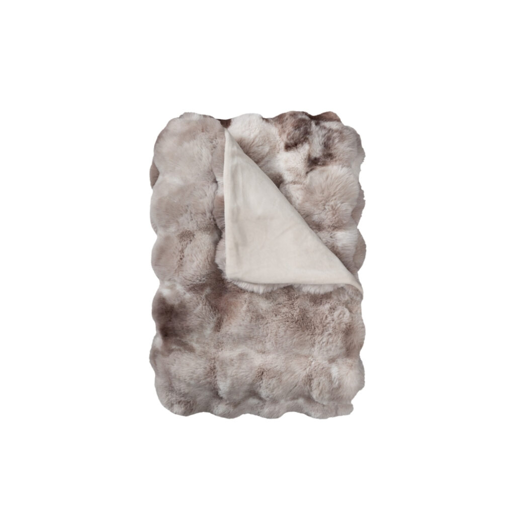 Bubble Faux Fur Throw - Marled