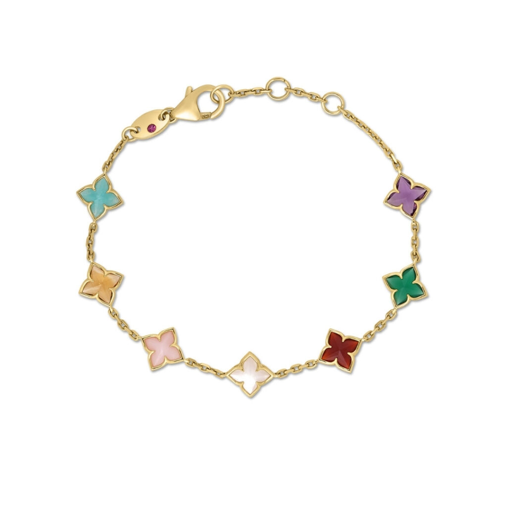 Roberto Coin 18K Yellow Gold Venetian Princess Carnival Flower Station Bracelet