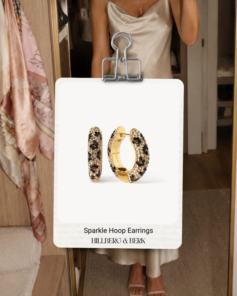 Sparkle hoop earrings from Hillberg & Berk, an accessory gift idea in Willowbrook's Classic Gift Guide